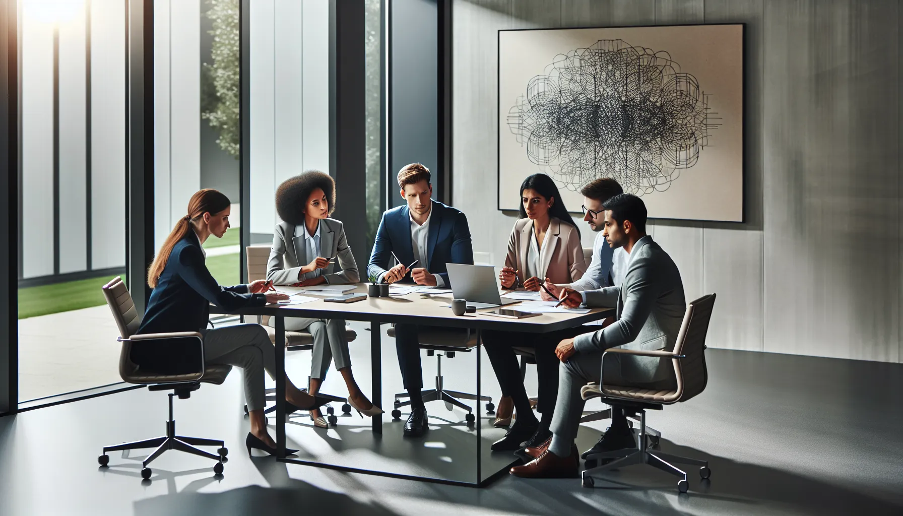 diverse team brainstorming about cultural significance in a modern office.